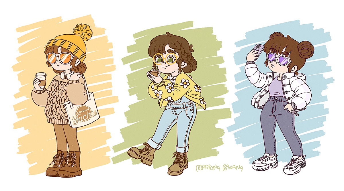Character with different outfits